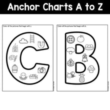 Load image into Gallery viewer, Alphabet Anchor Charts A to Z: Color by Beginning Sounds