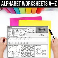 Load image into Gallery viewer, Alphabet Worksheets A–Z | Sound, Say, and Show Phonics Practice