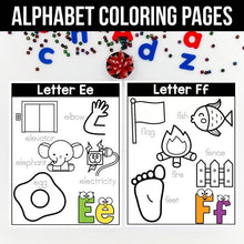 Load image into Gallery viewer, Alphabet Coloring Pages A–Z | Letter Sound and Vocabulary Practice