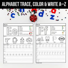 Load image into Gallery viewer, Alphabet Trace, Color &amp; Write A–Z | Handwriting and Sound Practice Worksheets