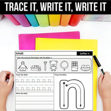 Load image into Gallery viewer, Alphabet Worksheets A–Z: Trace, Write, and Identify Letter Sounds