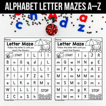 Load image into Gallery viewer, Alphabet Letter Mazes A–Z | Letter Recognition Worksheets