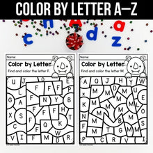 Load image into Gallery viewer, Color by Letter A–Z | Visual Alphabet Recognition Worksheets
