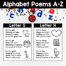 Load image into Gallery viewer, Alphabet Poems A–Z | Letter Sound Poetry Cards with Beginning Sound Vocabulary