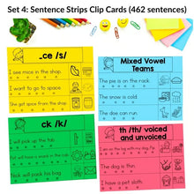 Load image into Gallery viewer, Sentence Strips Clip Cards (462 sentences) + Editable PowerPoint