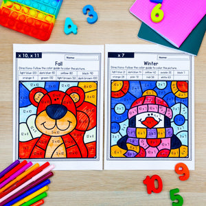 2,000+ Color by Number Worksheets - Addition, Subtraction, Multiplication, Division - YEAR-LONG BUNDLE