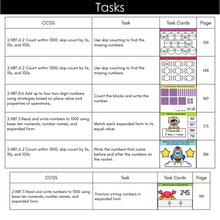 Load image into Gallery viewer, Numbers to 1000 - 2nd Grade Math Task Cards - CCSS Aligned