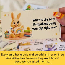 Load image into Gallery viewer, 300 Printable Conversation Starter Cards for Kids - 30 Printable Pages