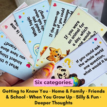 Load image into Gallery viewer, 300 Printable Conversation Starter Cards for Kids - 30 Printable Pages