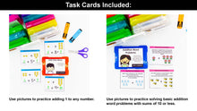 Load image into Gallery viewer, Addition Kindergarten Math Task Cards - CCSS Aligned