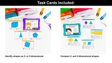 Load image into Gallery viewer, Geometry Kindergarten Math Task Cards - CCSS Aligned