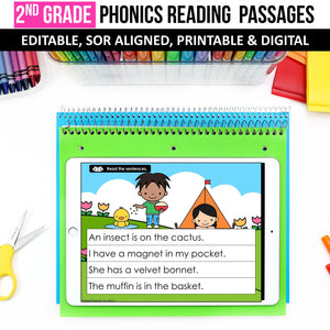 2nd Grade Phonics Reading Passages with Multisyllabic Words (Editable) - Science of Reading Aligned
