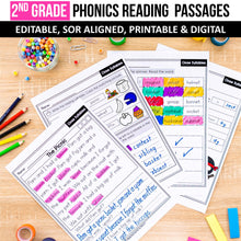 Load image into Gallery viewer, 2nd Grade Phonics Reading Passages with Multisyllabic Words (Editable) - Science of Reading Aligned
