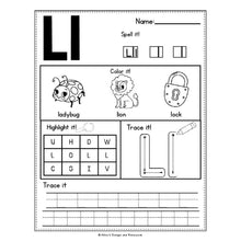 Load image into Gallery viewer, Alphabet Worksheets A-Z - Beginning Sounds Practice - INSTANT DOWNLOAD