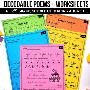 Decodable Poems and Worksheets Mega Bundle - Science of Reading Aligne ...