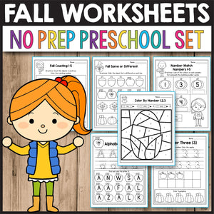 Fall Activities for Preschool, Fall Math Worksheets