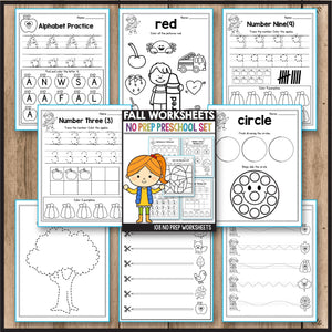 Fall Activities for Preschool, Fall Math Worksheets