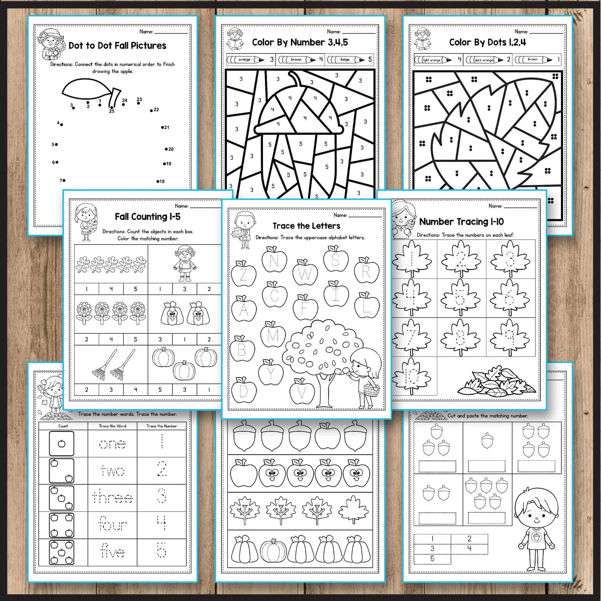 Fall Activities for Preschool, Fall Math Worksheets – My Nerdy Teacher