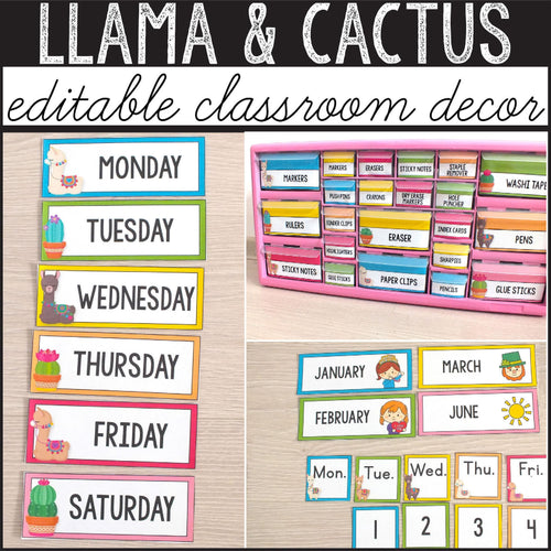 Llama Classroom Decor Bundle INSTANT DOWNLOAD