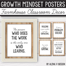 Load image into Gallery viewer, Modern Farmhouse Classroom Decor Growth Mindset Posters INSTANT DOWNLOAD