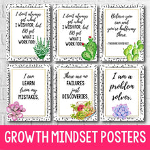 Load image into Gallery viewer, Growth Mindset Posters - Succulent Decor INSTANT DOWNLOAD