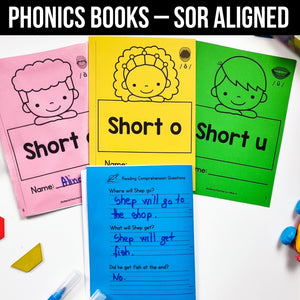 Phonics Books - Science of Reading Aligned - Decodable Passages, Reading and Comprehension Questions