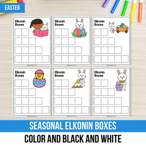 Word Mapping Center with Elkonin Boxes - Year Long Bundle Science of Reading Aligned