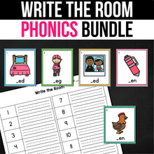 Load image into Gallery viewer, Write the Room Phonics Bundle (1000+ pages) - Sight Words, CVC Words, CVCe Words, Diphthongs, Digraphs and more