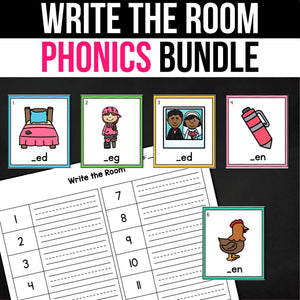 Write the Room Phonics Bundle (1000+ pages) - Sight Words, CVC Words, CVCe Words, Diphthongs, Digraphs and more