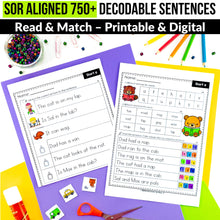 Load image into Gallery viewer, Read and Match Decodable Sentences MEGA BUNDLE - K to 2nd Grade - SOR Aligned