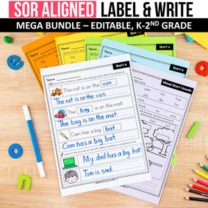 SOR Aligned Label & Write Mega Bundle (Editable) - K - 2nd Grade