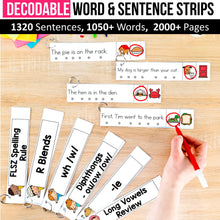 Load image into Gallery viewer, The Ultimate Decodable Words and Sentences Strips MEGA BUNDLE (Editable) - Science of Reading Aligned - K - 2nd Grade