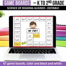 Load image into Gallery viewer, Science of Reading Game Board with Decodable Words (Editable) - K - 2nd Grade