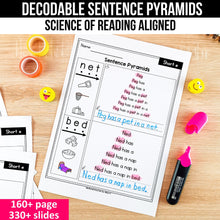 Load image into Gallery viewer, Decodable Sentence Pyramids Bundle - Science of Reading Aligned - K - 2nd Grade