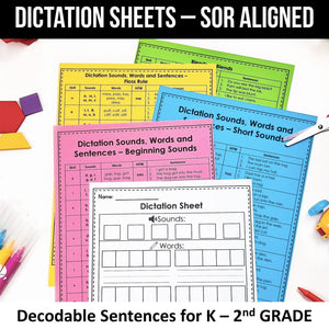Dictation Sentences Mega Bundle - Science of Reading Aligned - K to 2nd Grade - Digital Download
