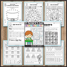 Load image into Gallery viewer, St Patrick&#39;s Day Activities for Preschool, St Patrick&#39;s Day Math
