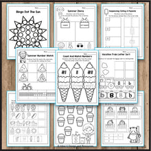 Load image into Gallery viewer, Summer Activities for Preschool, Summer Math Worksheets