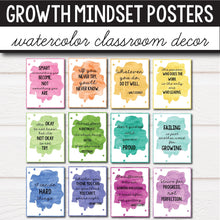 Load image into Gallery viewer, Growth Mindset Posters - Watercolor Decor INSTANT DOWNLOAD