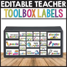 Load image into Gallery viewer, Teacher Toolbox Labels Editable - INSTANT DOWNLOAD