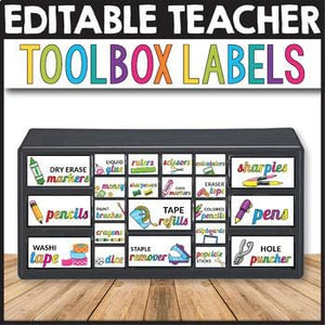 Teacher Toolbox Labels Editable - INSTANT DOWNLOAD