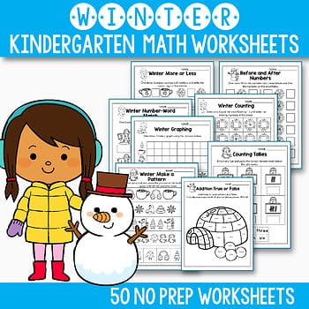 Winter Activities For Kindergarten - Winter Math Worksheets