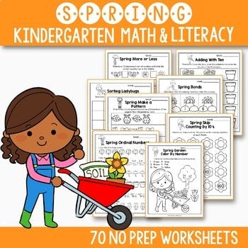 Spring Math and Literacy, Spring Activities Kindergarten BUNDLE