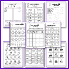 Load image into Gallery viewer, Summer Math Worksheet, End of Year Activities Math, Summer Packet Kindergarten