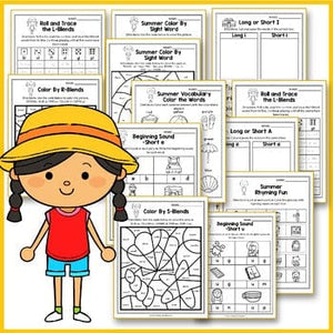 Summer Activities For Kindergarten (Literacy No Prep) - Summer Review