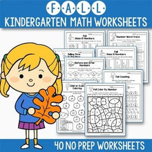 Load image into Gallery viewer, Fall Activities Kindergarten - Fall Math Worksheets Kindergarten