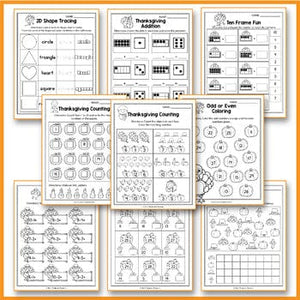 Thanksgiving Activities Kindergarten - Thanksgiving Math Worksheets