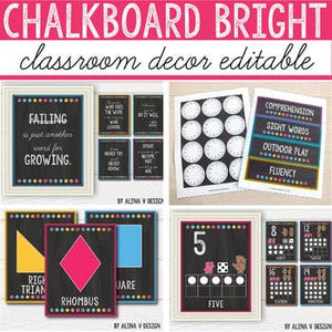 Chalkboard Classroom Decor Bundle