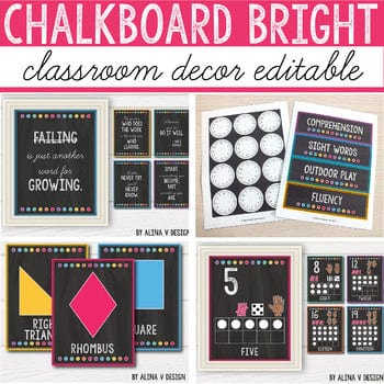 Chalkboard Classroom Decor Bundle