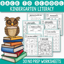 Load image into Gallery viewer, Back To School Activities For Kindergarten Literacy