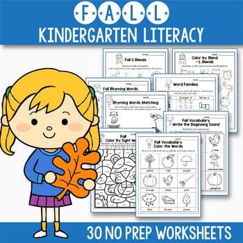 Fall Activities For Kindergarten Literacy No Prep